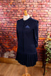 80s Kleid blau Falten