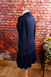 80s Kleid blau Falten