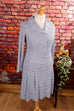 Baumwoll Streifenkleid maritim 60er blau Boho Disco Frau M 40-42 real-rockabilly Rockabilly Special weiß vintageberlin.de