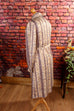 Winterkleid beige Muster 70er 80er beige bunt Frau L 44-46 M 40-42 Sekretärin vintageberlin.de