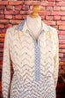 Vintage Winterkleid Wollmix 70er beige blau Frau L 44-46 Rockabilly Schlager Sekretärin Special vintageberlin.de