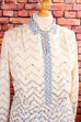 Vintage Winterkleid Wollmix 70er beige blau Frau L 44-46 Rockabilly Schlager Sekretärin Special vintageberlin.de