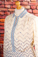 Vintage Winterkleid Wollmix 70er beige blau Frau L 44-46 Rockabilly Schlager Sekretärin Special vintageberlin.de