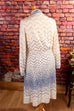 Vintage Winterkleid Wollmix 70er beige blau Frau L 44-46 Rockabilly Schlager Sekretärin Special vintageberlin.de