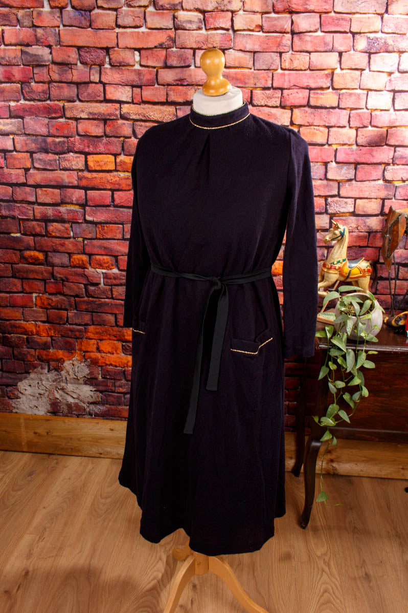 Boho Winterkleid schwarz gold