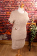 Vintage Wollkleid beige Frottee