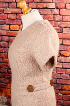 Vintage Wollkleid beige Frottee