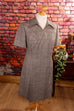 Winterkleid grau kariert 70er Disco Frau grau L 44-46 real-disco real-rockabilly Rockabilly Schlager Special vintageberlin.de