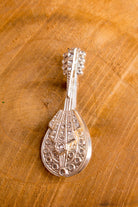 Brosche Mandoline silber Strass
