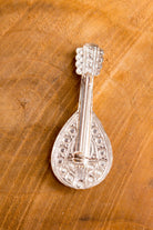 Brosche Mandoline silber Strass