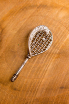 Brosche Tennis Silber Strass