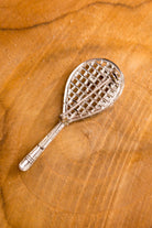 Brosche Tennis Silber Strass
