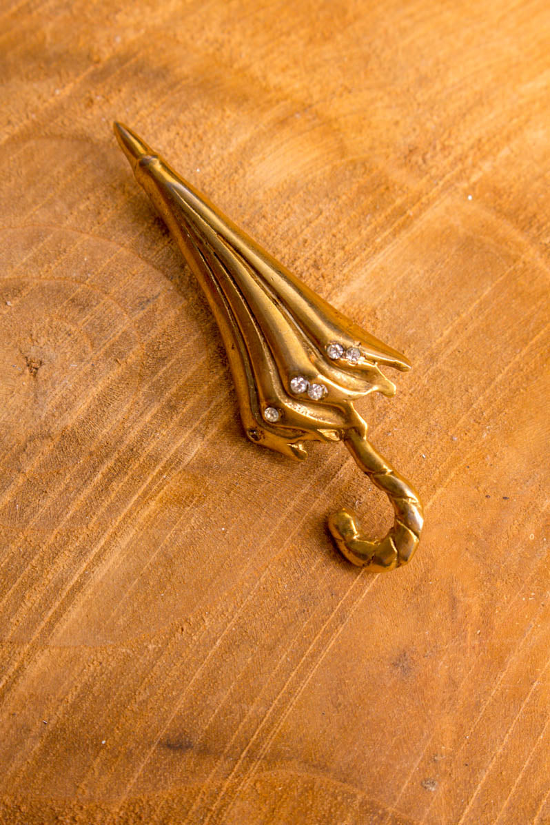 Anstecknadel Regenschirm gold