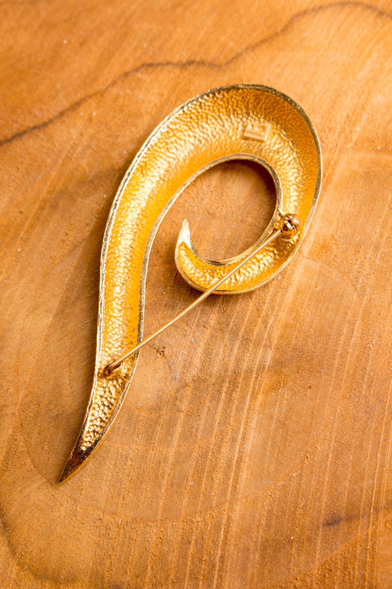 Vintage Brosche gold Kringel