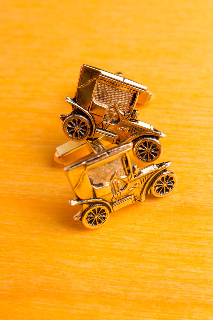 Manschettenknöpfe Oldtimer Auto Default Title 60er 70er Accessoires Charleston Dandy Flapper&Charleston gold Manschettenknopf Schlager Special vintageberlin.de