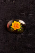 Vintage Brosche oval schwarz Rose