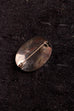 Vintage Brosche oval schwarz Rose