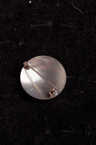 Vintage Brosche rund Orchidee Blume
