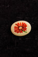 Vintage Brosche oval Gerbera Blume