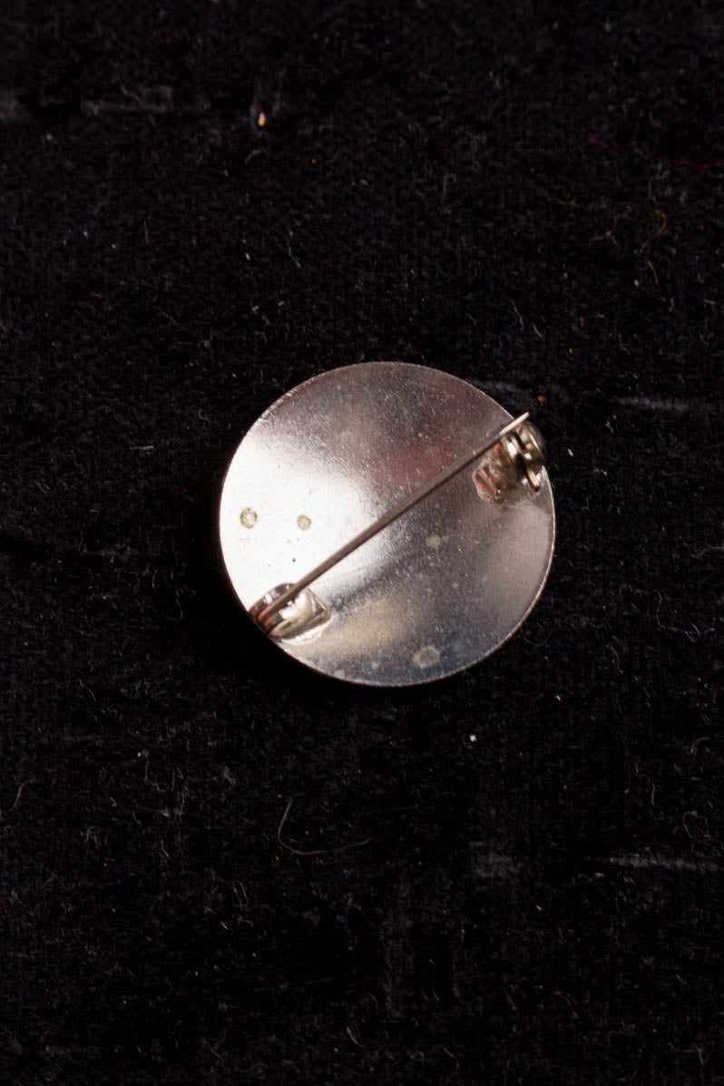 Vintage Brosche rund Sonnenhut Blume