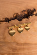 Vintage Messing Brosche 3 Herzchen 80er 90er Abendmode Accessoires Brosche Disco gold Special Unisize vintageberlin.de