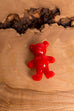 Vintage Plastik Brosche Teddy rot