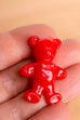 Vintage Plastik Brosche Teddy rot