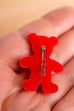 Vintage Plastik Brosche Teddy rot