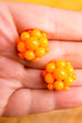 kleine 60s Ohrclips orange Perlen