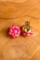 kleine 60s Ohrclips rosa Schimmer Perlen