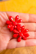 kleine 60s Ohrclips rote Blume