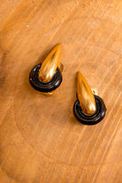 80er Jahre Ohrclips schwarz gold