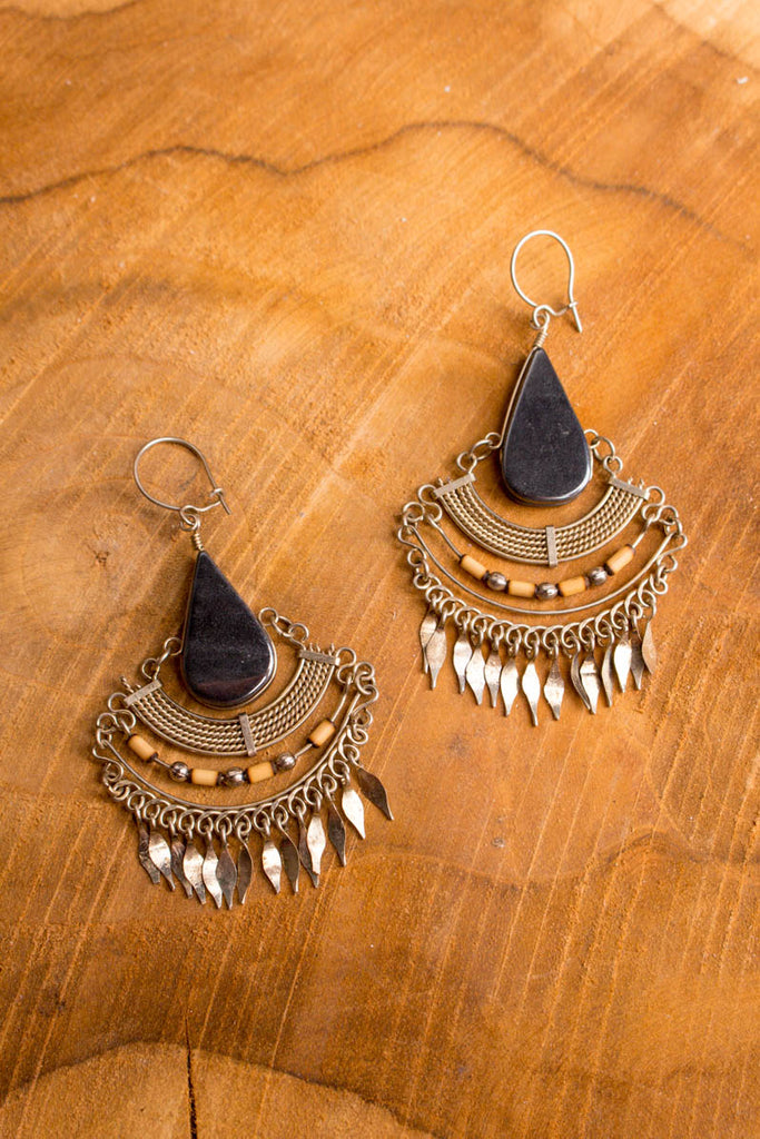 Vintage Ohrhänger silber Magnetit Default Title 90er Accessoires Boho boho-wedding Hippie Ohrschmuck Schmuck silber Special vintageberlin.de