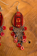 Vintage Ohrhänger silber rot Muster 90er Accessoires Boho boho-wedding bunt Hippie Ohrschmuck rot Schmuck silber Special vintageberlin.de