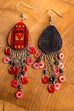 Vintage Ohrhänger silber rot Muster 90er Accessoires Boho boho-wedding bunt Hippie Ohrschmuck rot Schmuck silber Special vintageberlin.de
