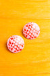 Vintage 60s Ohr Clips rosa Muster