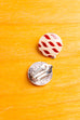 Vintage 60s Ohr Clips rot Muster