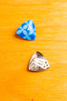 Vintage 60s Ohr Clips blau Dreieck