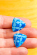 Vintage 60s Ohr Clips blau Dreieck