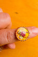 60s Ring orange gold Emaille
