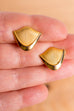 Vintage Clips gold Harfe 70er 80er Abendmode Accessoires Disco gold Ohrschmuck Rockabilly Schmuck Sekretärin Unisize vintageberlin.de