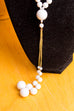 Vintage Halskette weiß Perlen 60er 70er Abendmode Accessoires Boho Disco Halsschmuck Hochzeit real-schlager Schlager Schmuck Special Unisize weiß vintageberlin.de