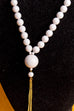 Vintage Halskette weiß Perlen 60er 70er Abendmode Accessoires Boho Disco Halsschmuck Hochzeit real-schlager Schlager Schmuck Special Unisize weiß vintageberlin.de