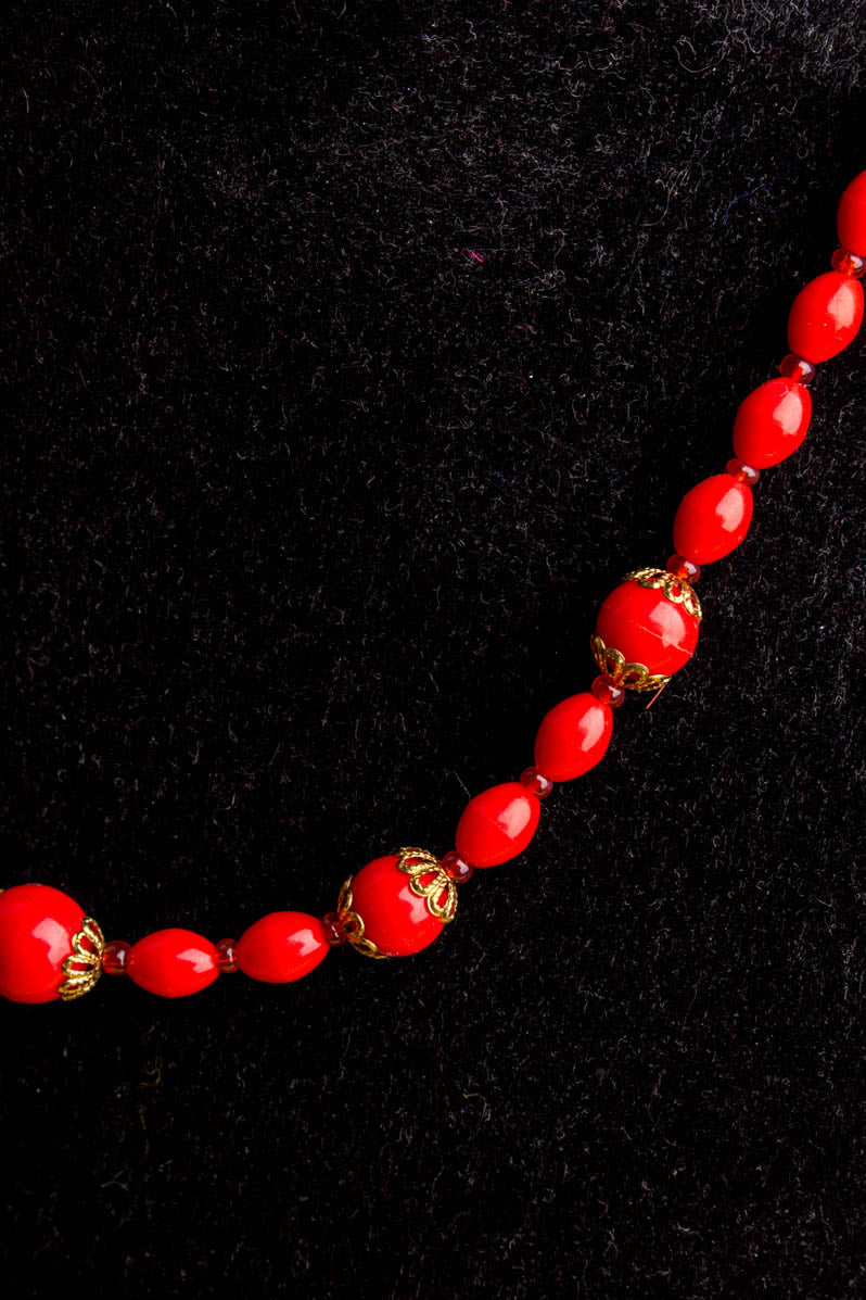 Vintage Halskette rot+gold
