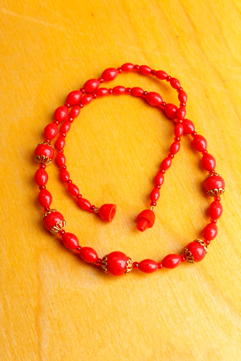 Vintage Halskette rot+gold