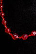 Vintage Halskette rot 60er 70er Abendmode Accessoires Disco Halsschmuck Rockabilly rot Schlager Schmuck Unisize vintageberlin.de