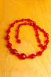 Vintage Halskette rot 60er 70er Abendmode Accessoires Disco Halsschmuck Rockabilly rot Schlager Schmuck Unisize vintageberlin.de