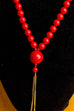 Vintage Halskette rot Perlen