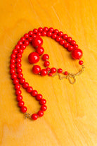 Vintage Halskette rot Perlen