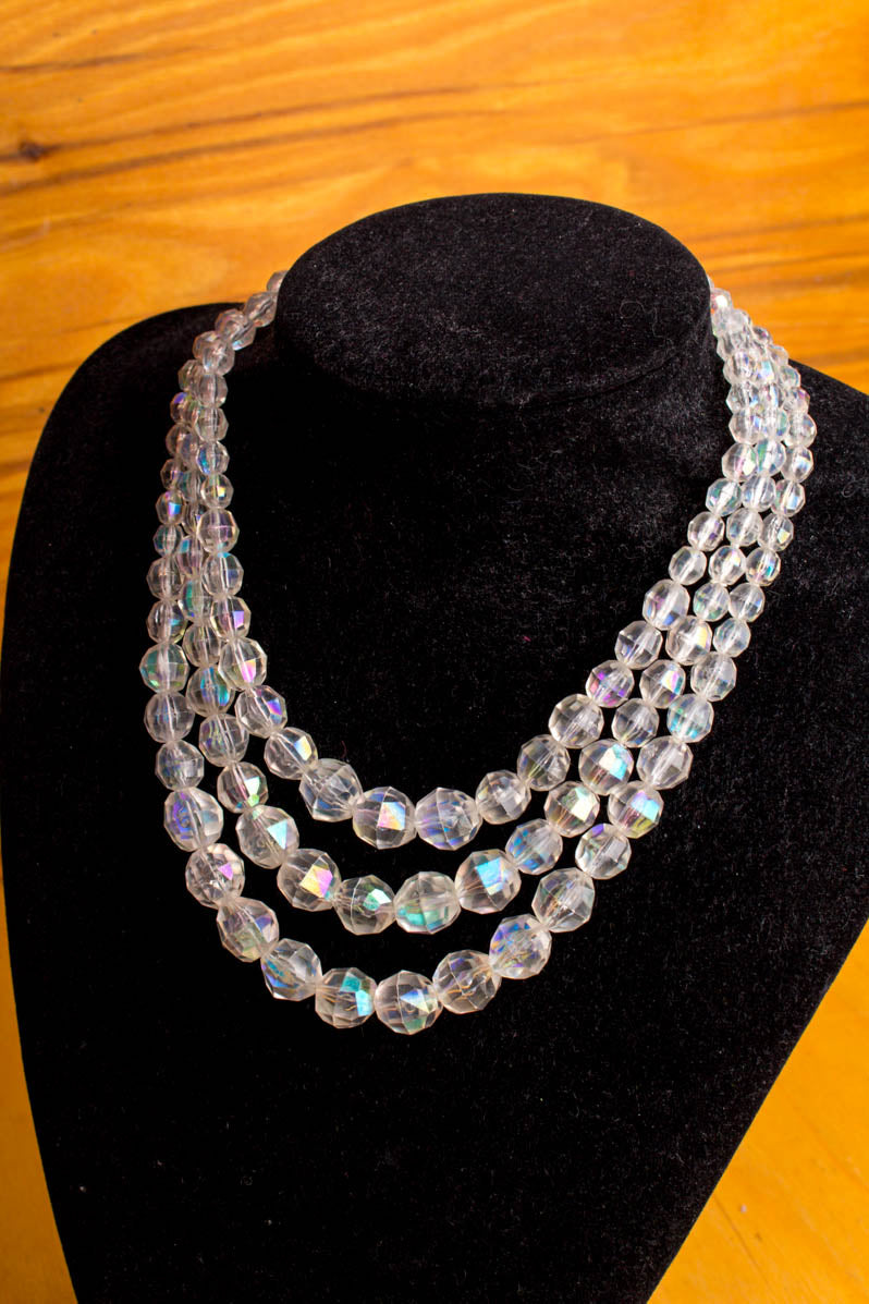 Vintage Collier Regenbogen Perlen